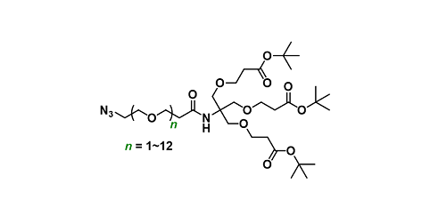 Azido-PEGn-Amido-tri-(tbutoxycarbonylethoxymethyl)-methane